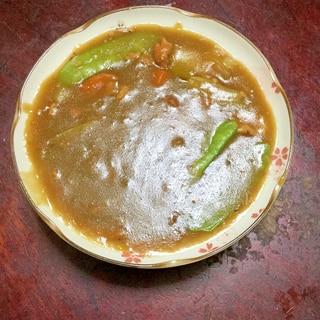 絹さや入り牛カレー！